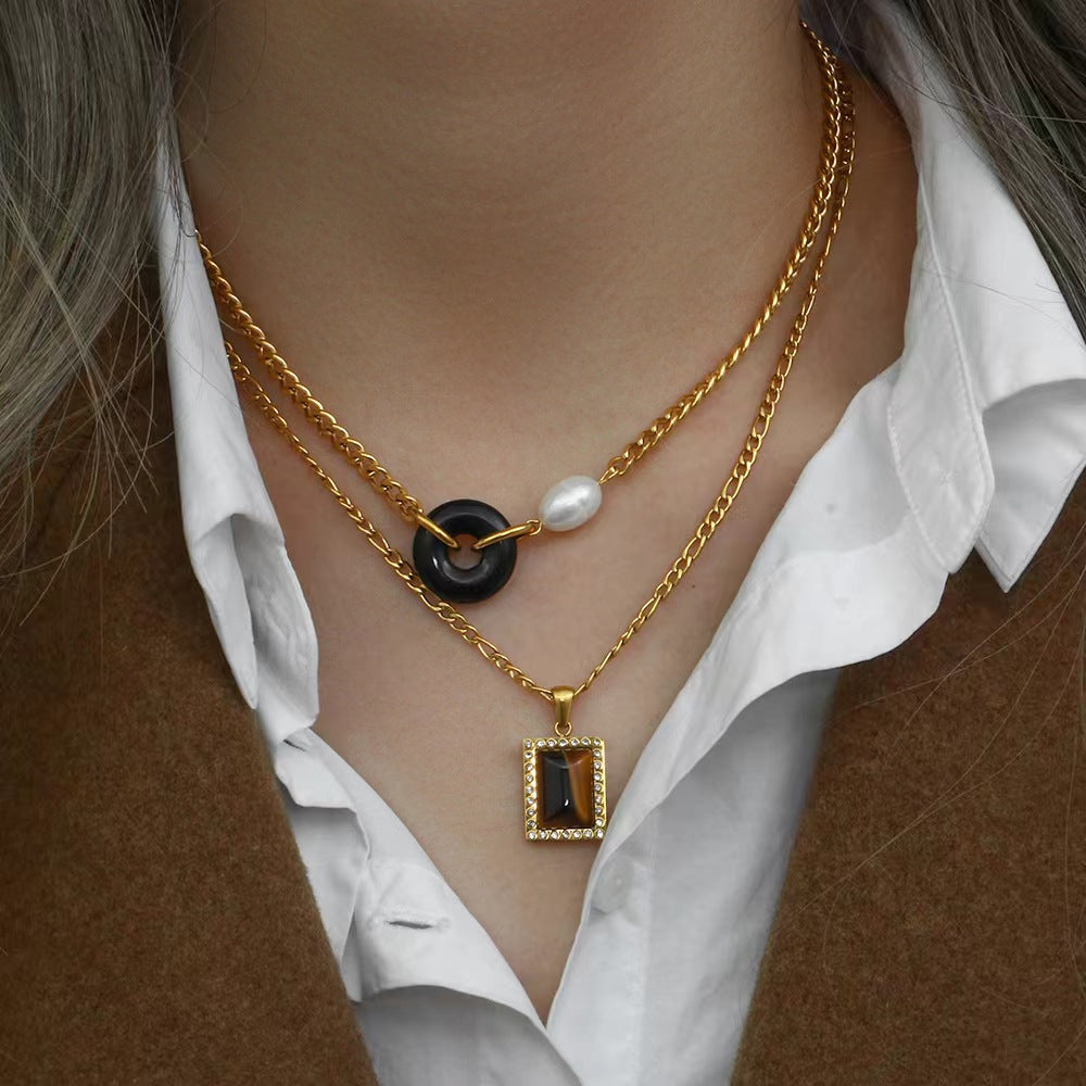 Cuban Chain Hoop Necklace