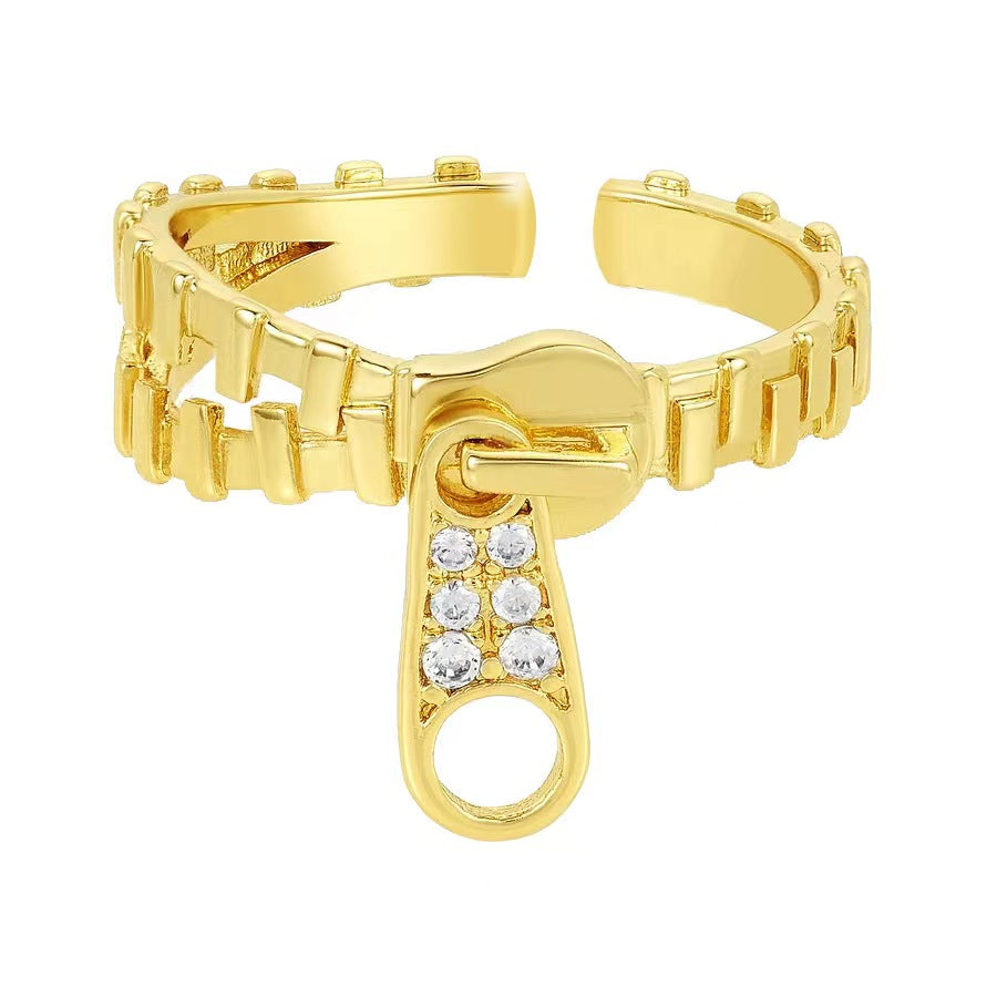 Paperclip Diamond Open Ring
