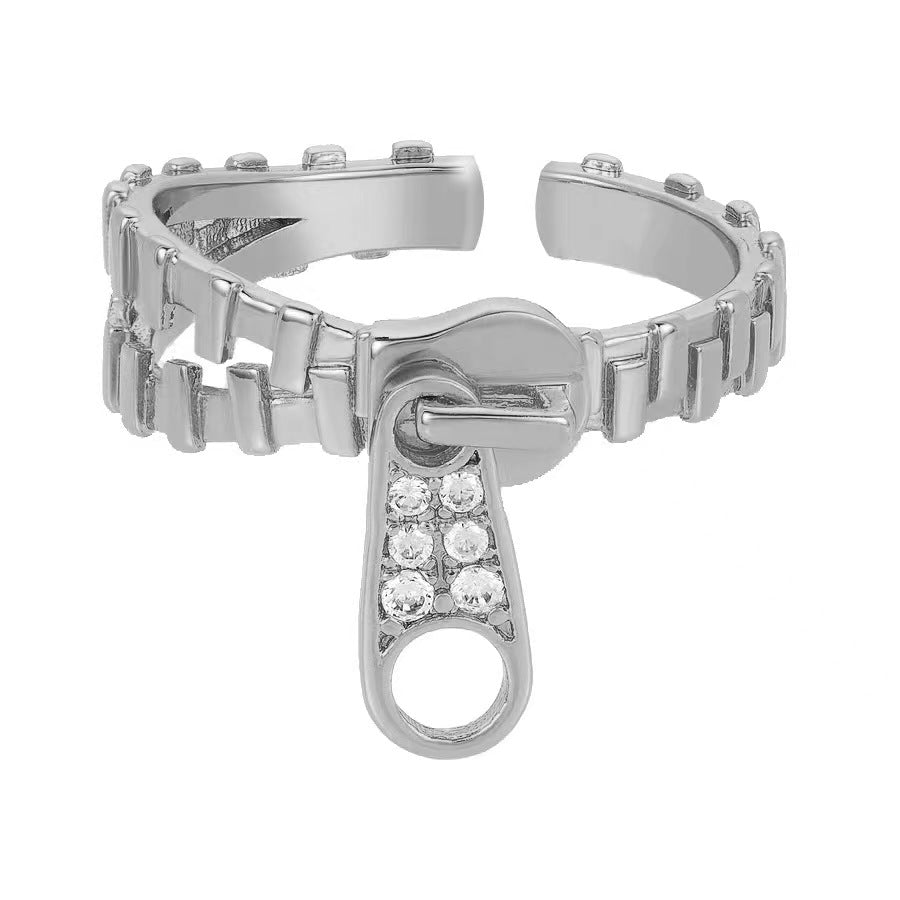 Paperclip Diamond Open Ring