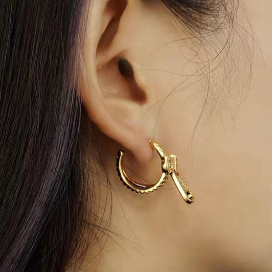 Paperclip Diamond Earrings