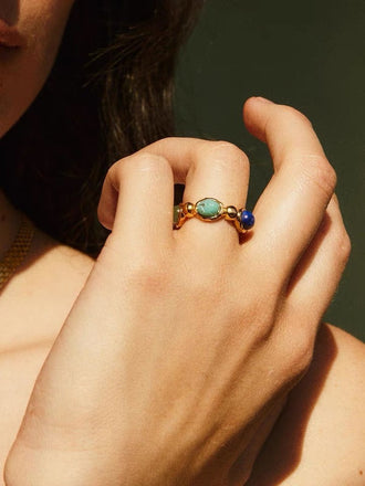 Carved Station Bead Stacking Ring