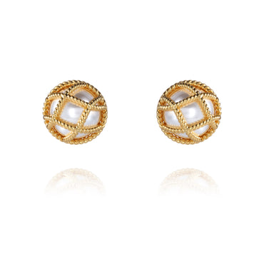 Mabe¡¯ Pearl Nautical Rope Stud Earrings