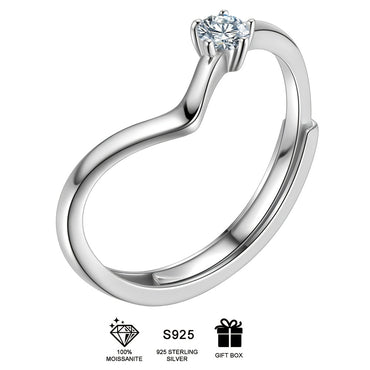 Moissanite Round Ring