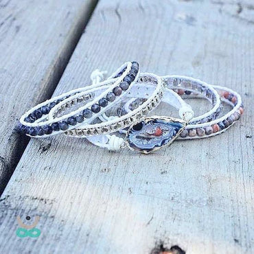 Magical White Labradorite & Druzy Bracelet